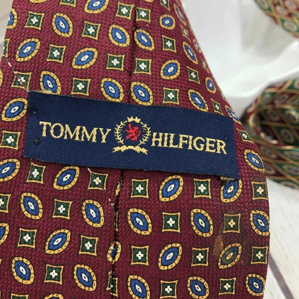 vintage tommy hilfiger silk tie preppy business office - Picture 4 of 7